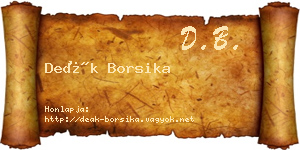 Deák Borsika névjegykártya